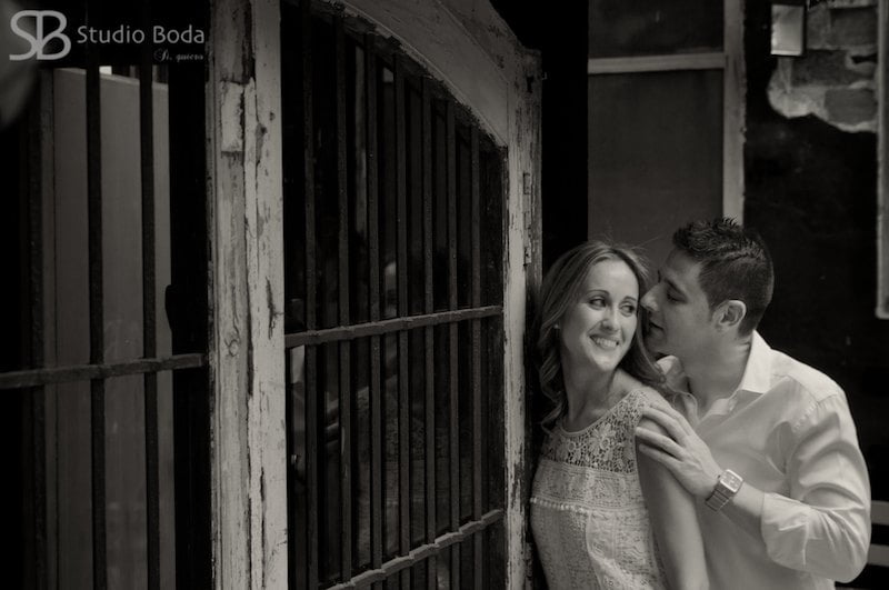 retrato novios blanco y negro