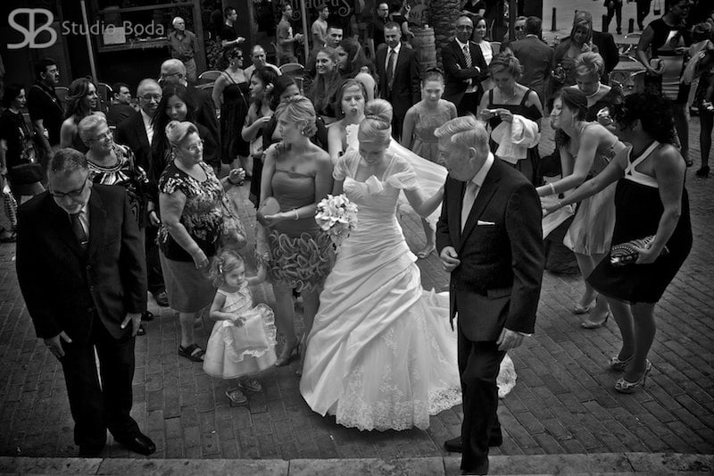 llegada de la novia - fotografia boda artistica