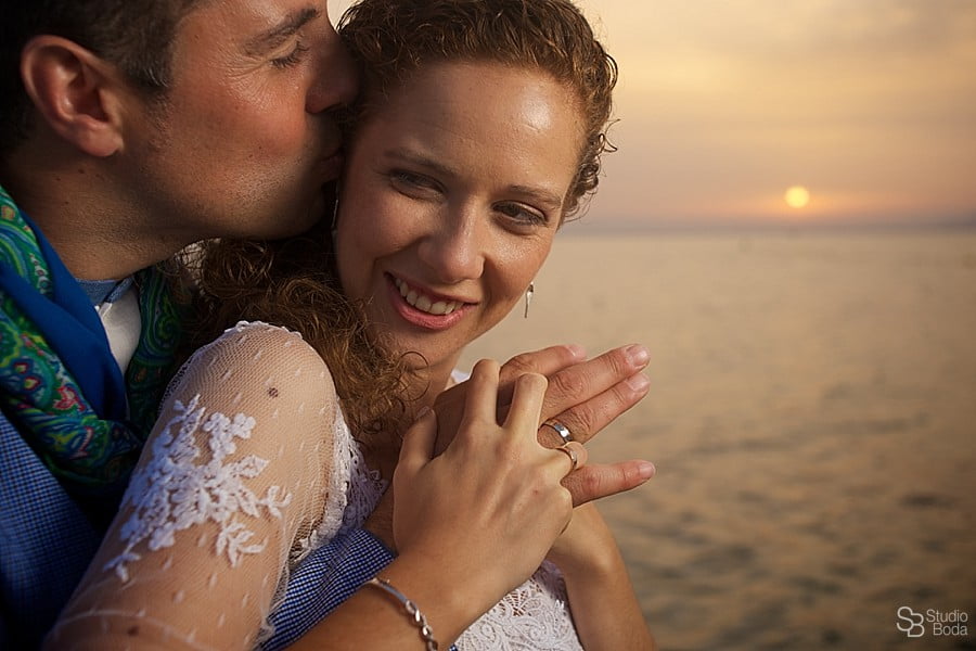 foto boda atardecer
