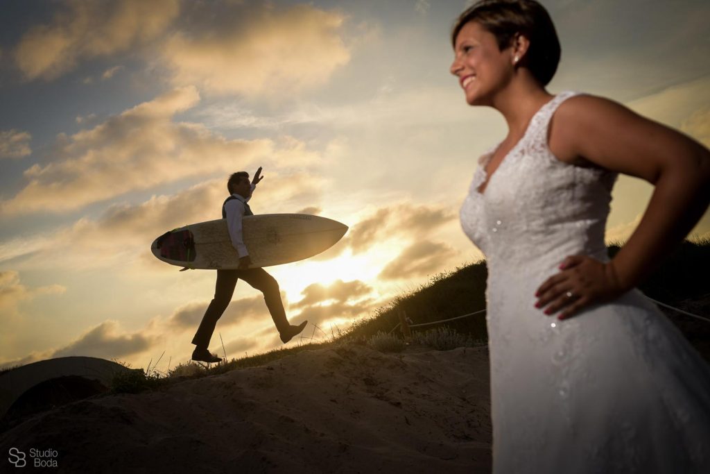 spain wedding surf