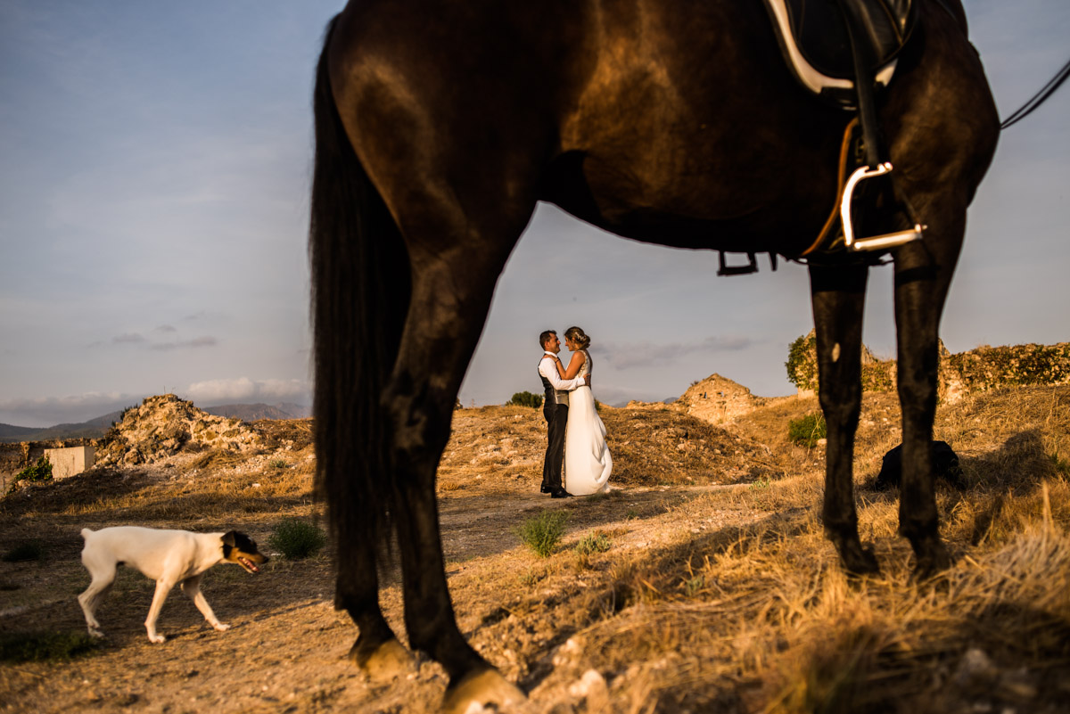 postboda a caballo - novios originales