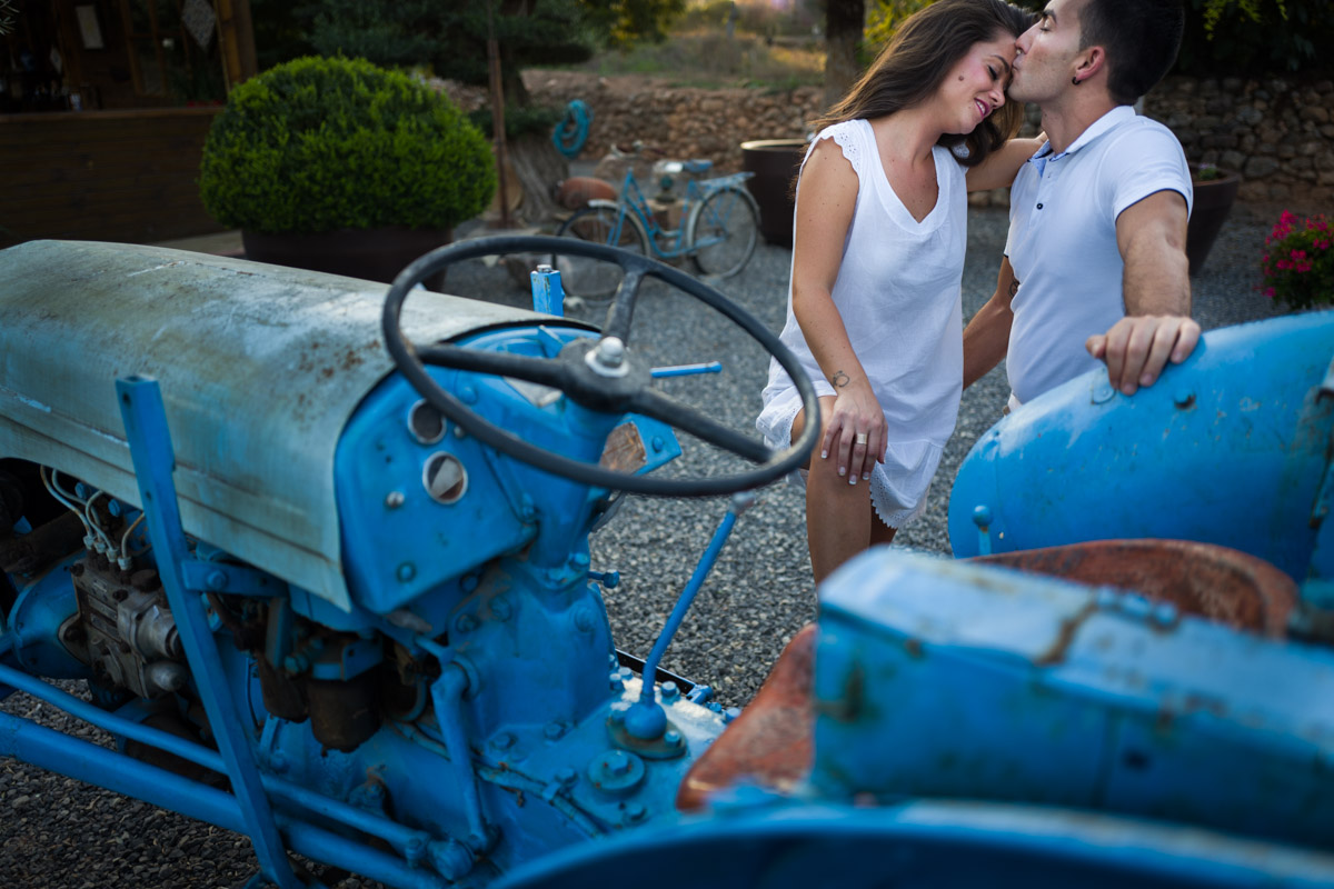 Retrato de pareja con Tractor