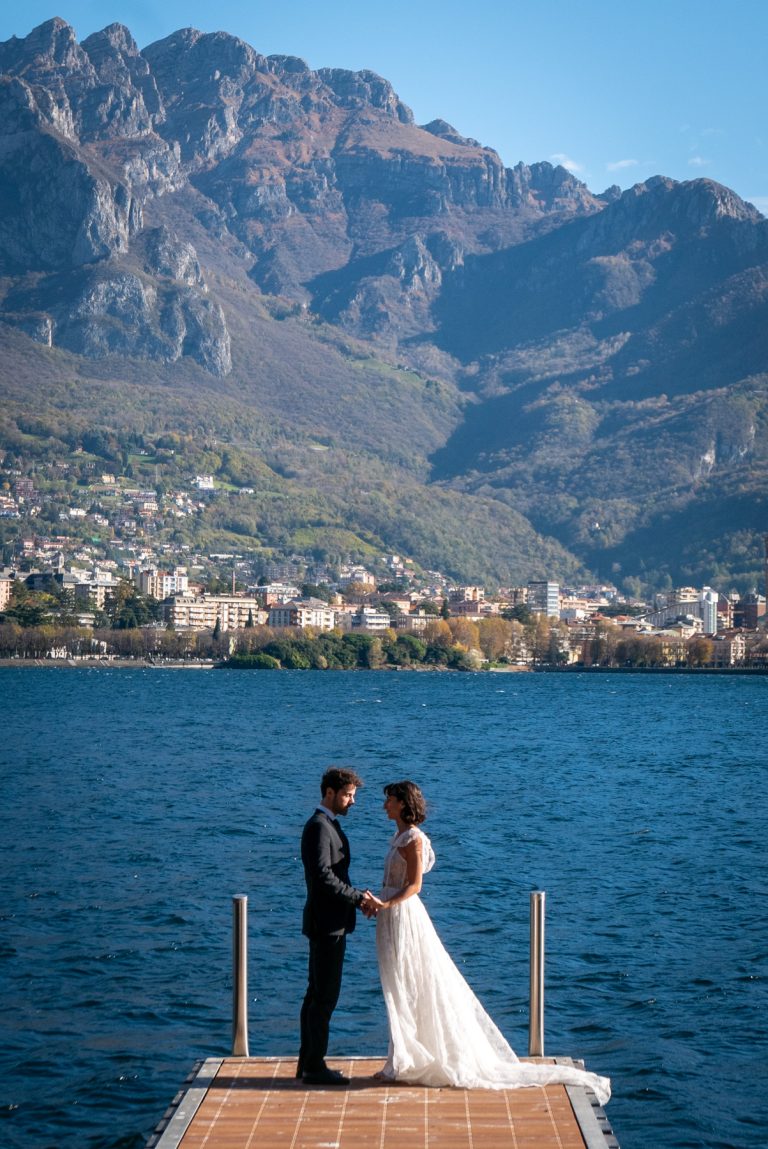 como lake photo wedding