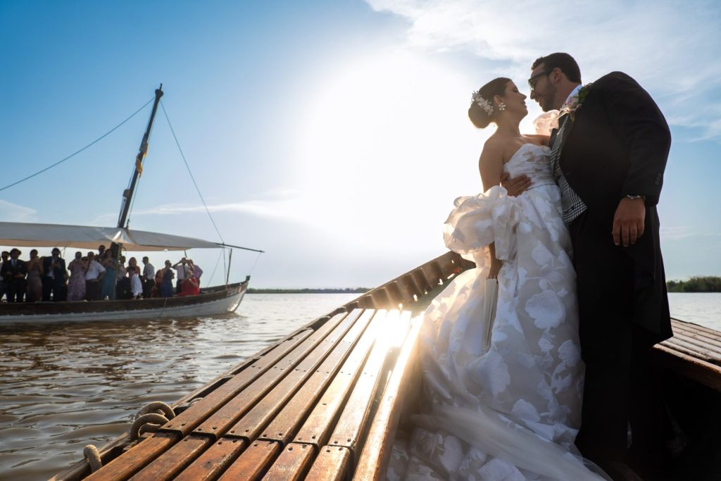 Boda en Barco Albufera novios