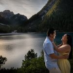 pedida de mano en el Lago de Braies (Dolomiti)